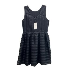 NEW English Factory Black Dress Size S Chiffon Semi Sheer Lined Whimsygoth